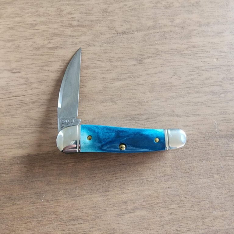 Great Eastern Cutlery #190120 Blue Teal Natural Bone knives for sale