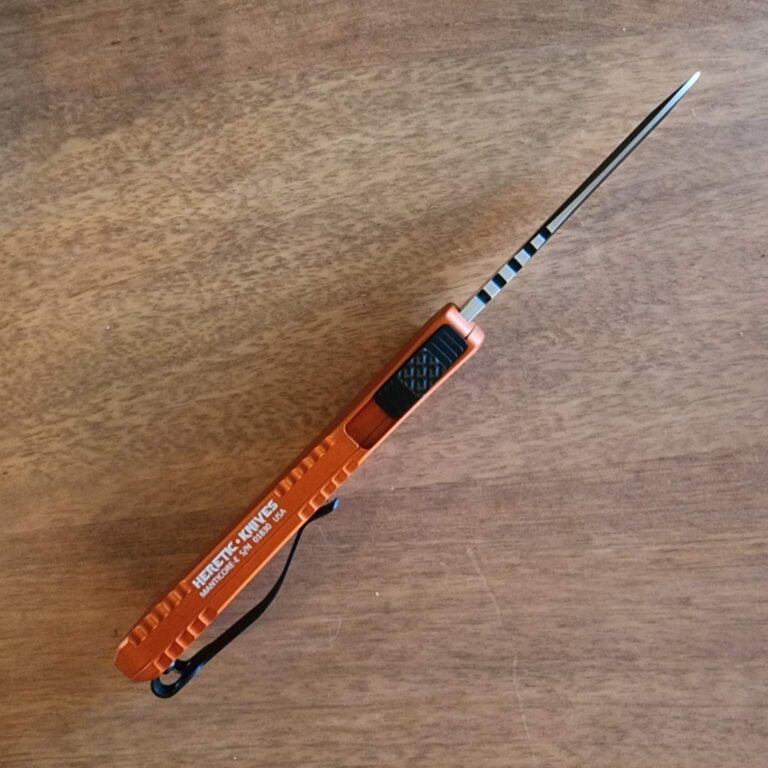 Heretic Knives Manticor E Recurve Black Orange H029-4A-ORG knives for sale