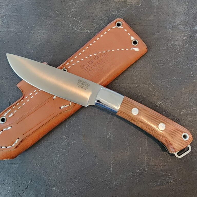 Bark River CPM D2 Brown Canvas Micarta Gently Used knives for sale