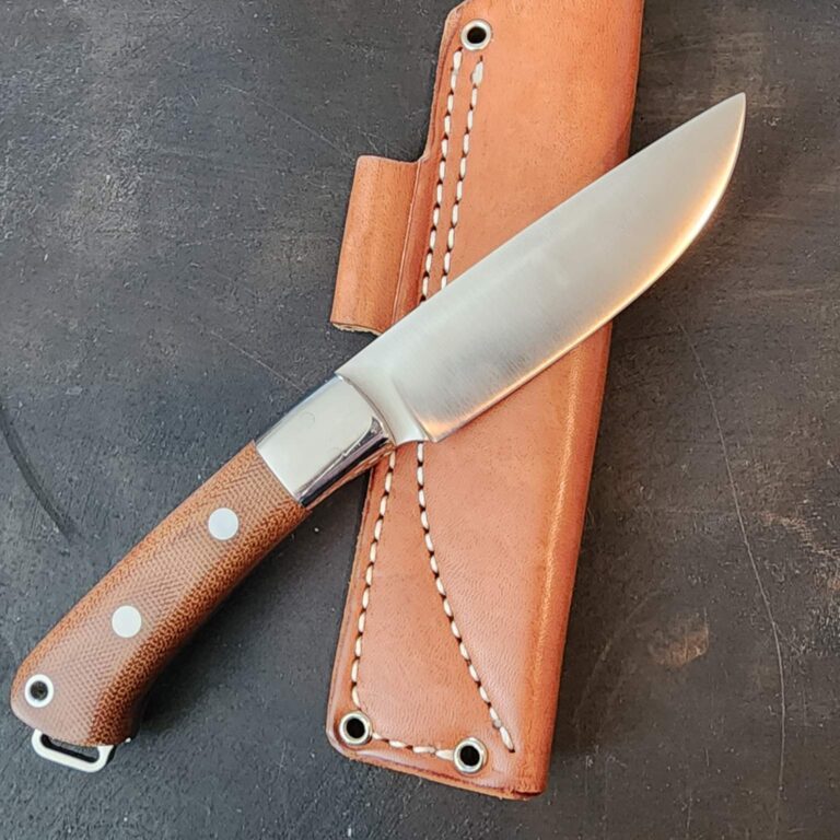 Bark River CPM D2 Brown Canvas Micarta Gently Used knives for sale