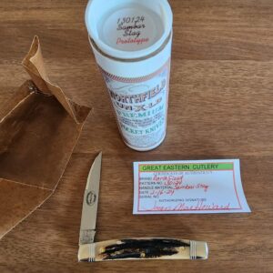 Great Eastern Cutlery #130124 Sambar Stag PROTOTYPE knives for sale