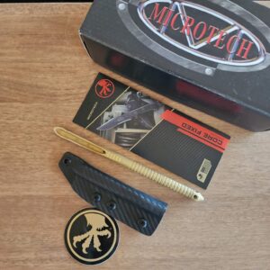 MICROTECH MICRO-112-1TINS TAC-P GOLD TITANIUM NITRIDE SIGNATURE SERIES knives for sale