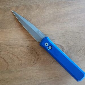 PROTECH 920-BLUE GODFATHER SOLID BLUE HANDLE BLASTED BLADE PLAIN EDGE knives for sale