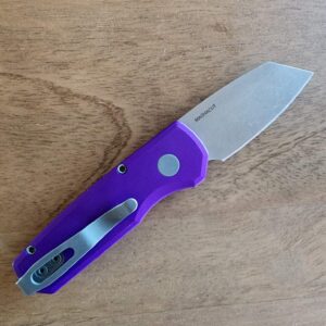 PROTECH R5401-PURPLE RUNT 5 PURPLE HANDLE STONEWASH MAGNACUT REVERSE TANTO knives for sale