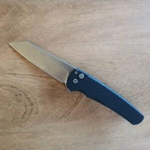 PROTECH MALIBU FLIPPER TEXTURED BLACK HANDLE STONE WASHED 20-CV REVERSE TANTO knives for sale