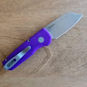 PROTECH R5401-PURPLE RUNT-5 PURPLE HANDLE STONEWASH MAGNACUT REVERSE TANTO knives for sale