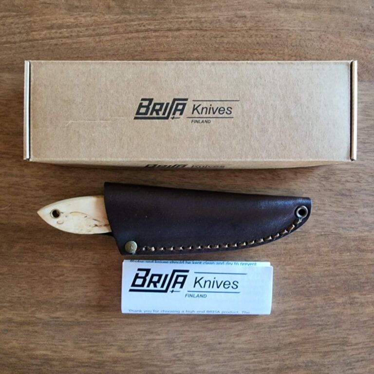 BRISA-037 BOBTAIL 80 FLAT GROUND CURLY BIRCH knives for sale
