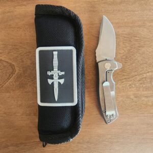 LES GEORGE ESV FLIPPER STONEWASHED HANDLE AND BLADE LES-005 knives for sale