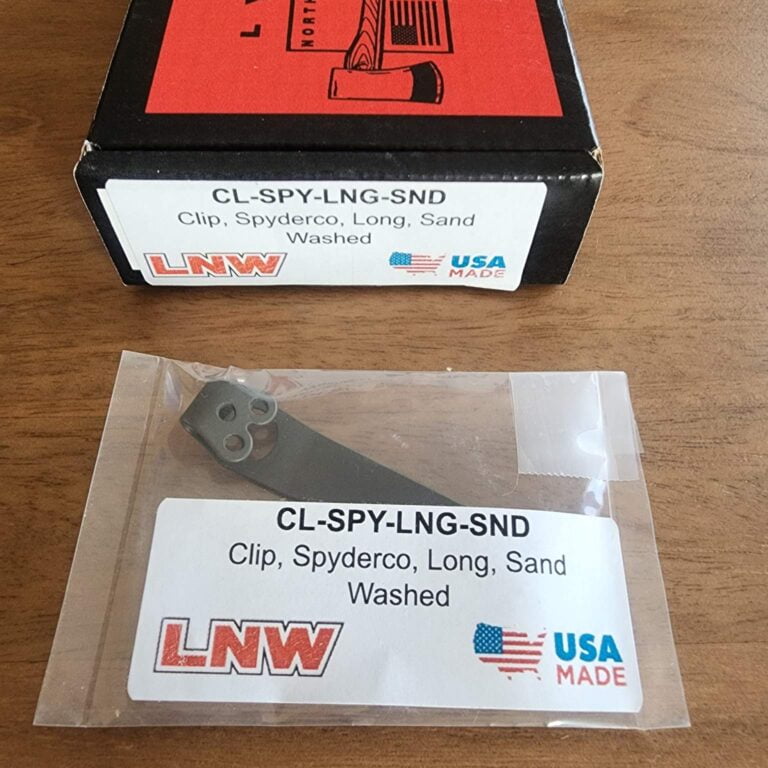LynchNW Spyderco Long Deep Carry Titanium Clip-Sandwashed CL-SPY-LNG-SND knives for sale