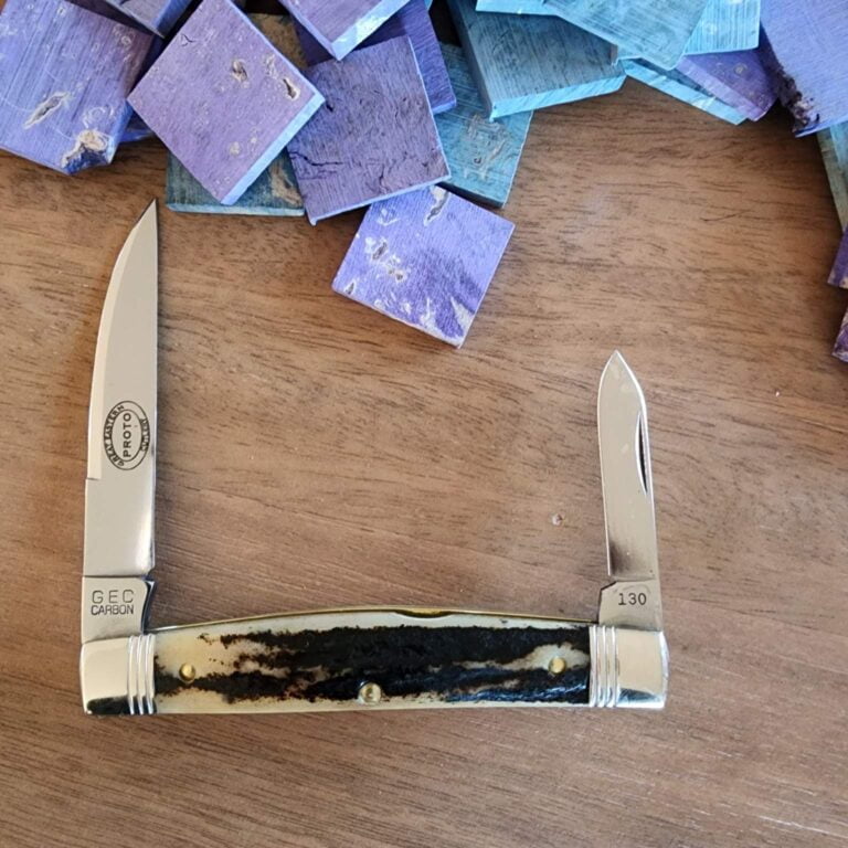 Great Eastern Cutlery #130224 Sambar Stag Prototype knives for sale