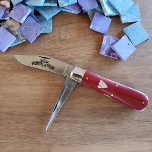 Great Eastern Cutlery #861223 Red Linen Micarta knives for sale