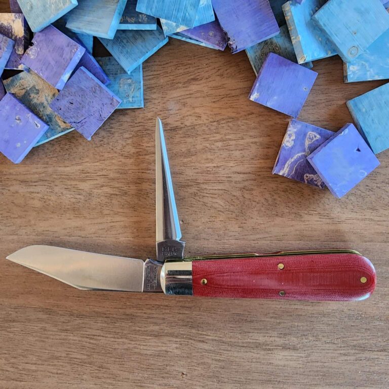 Great Eastern Cutlery #861223 Red Linen Micarta knives for sale