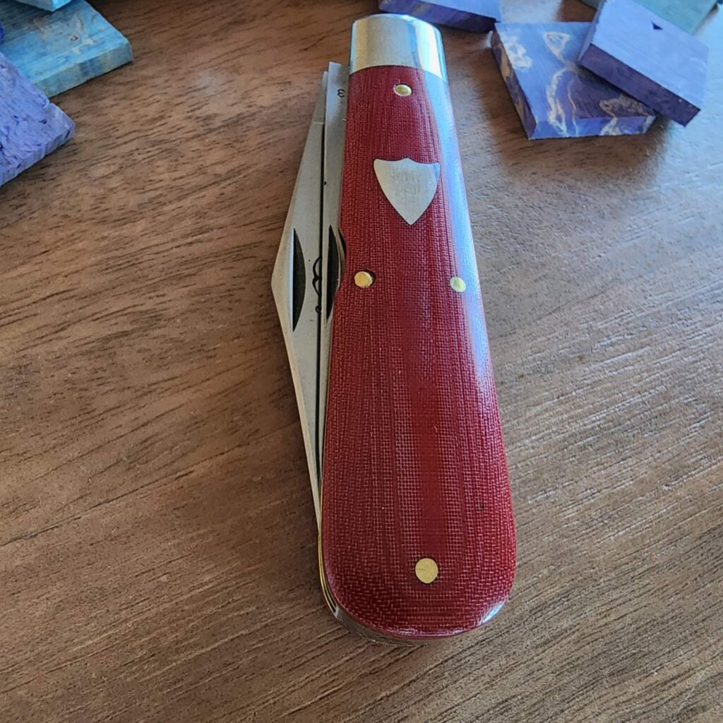 Great Eastern Cutlery #861223 Red Linen Micarta knives for sale