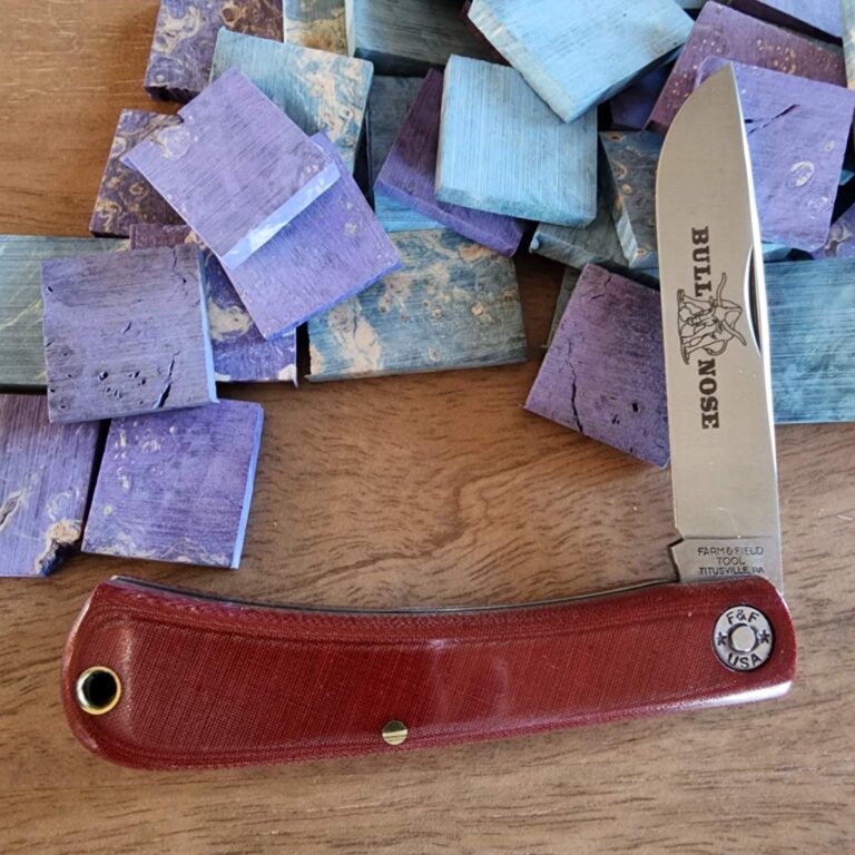 Great Eastern Cutlery #715121 Red Linen Micarta knives for sale