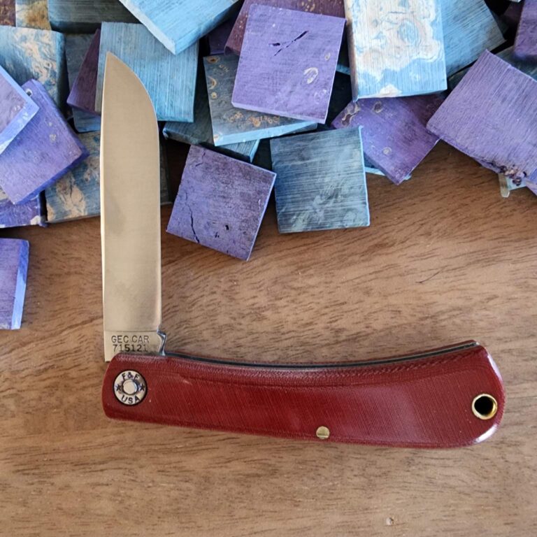 Great Eastern Cutlery #715121 Red Linen Micarta knives for sale