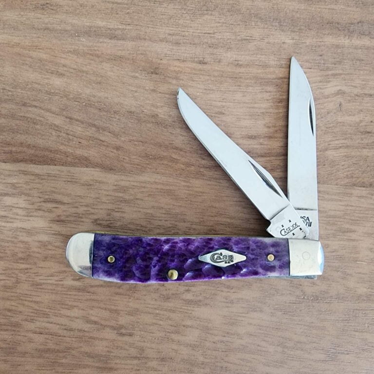CasePurple Jigged Bone Mini Trapper knives for sale