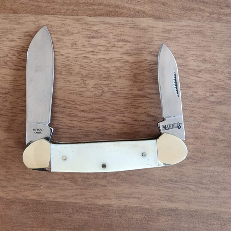 Marbles Smooth White Bone Canoe MR 580 knives for sale
