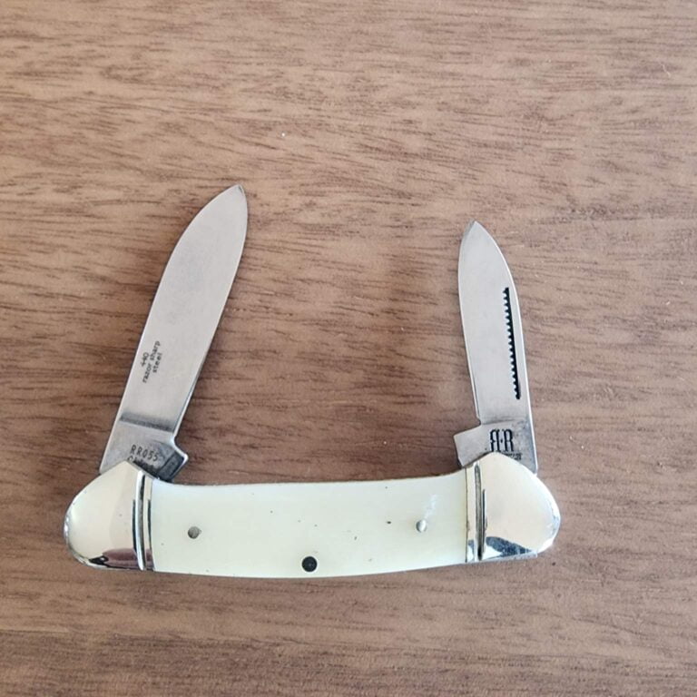 Rough Ryder Mini Canoe in Smooth White Bone RR814 knives for sale