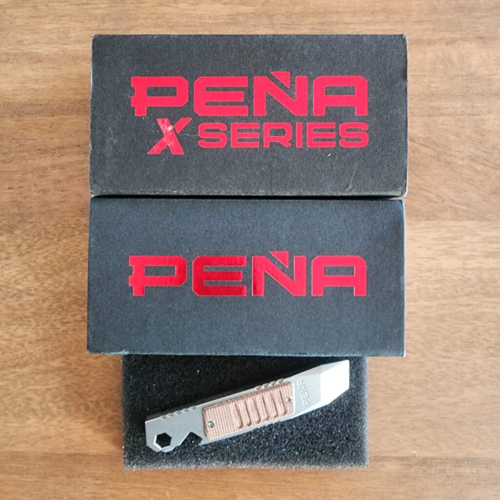 PENA Brown Micarta Pry Bar M390 knives for sale