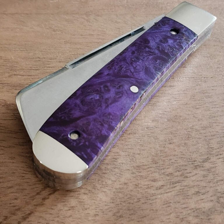 Titusville Big Easy Cotton Sampler Purple Boxelder 1095 Carbon W/ Long Pull 1 of 15 knives for sale