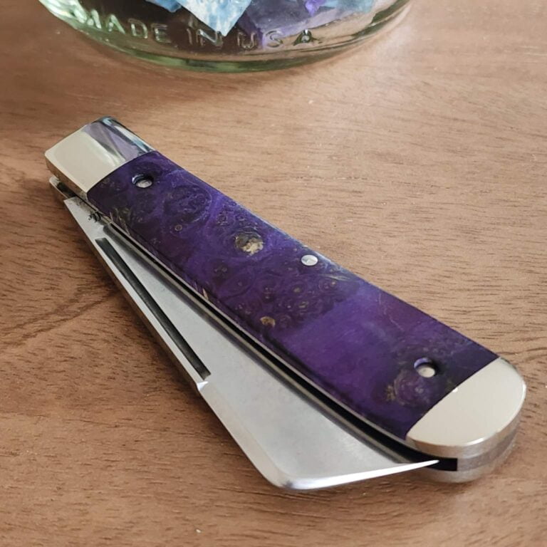 Titusville Big Easy Cotton Sampler Purple Boxelder 1095 Carbon W/ Long Pull 1 of 15 knives for sale