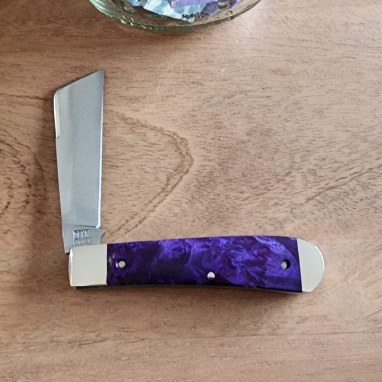 Titusville Big Easy Cotton Sampler Purple Boxelder 1095 Carbon W/ Long Pull 1 of 15 knives for sale