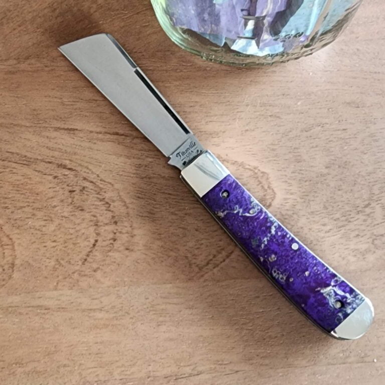 Titusville Big Easy Cotton Sampler Purple Boxelder 1095 Carbon W/ Long Pull 1 of 15 knives for sale