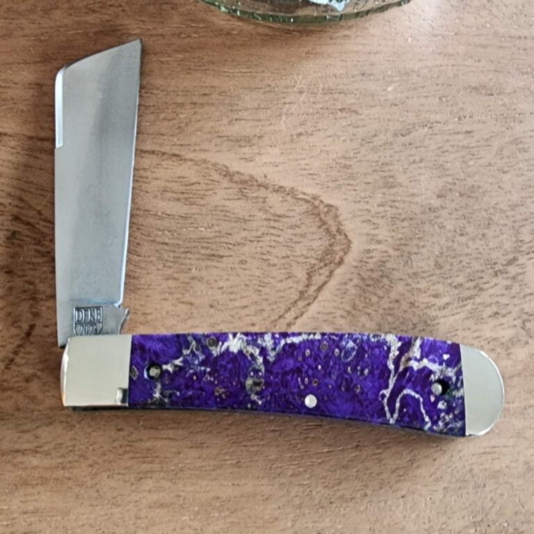 Titusville Big Easy Cotton Sampler Purple Boxelder 1095 Carbon W/ Long Pull 1 of 15 knives for sale