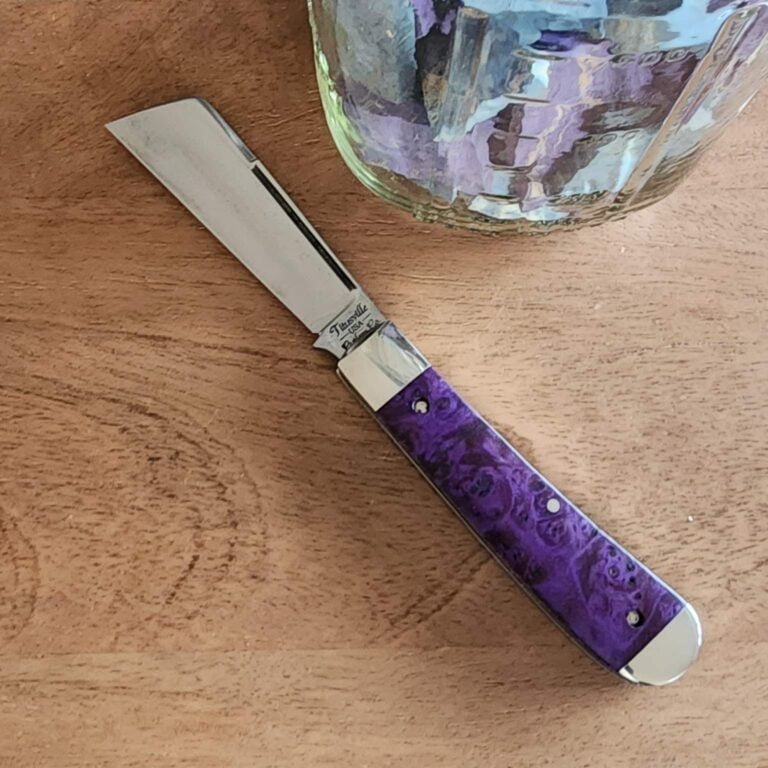 Titusville Big Easy Cotton Sampler Purple Boxelder 1095 Carbon W/ Long Pull 1 of 15 knives for sale