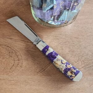 Titusville Big Easy Cotton Sampler Purple Boxelder 1095 Carbon W/ Long Pull 1 of 15 knives for sale
