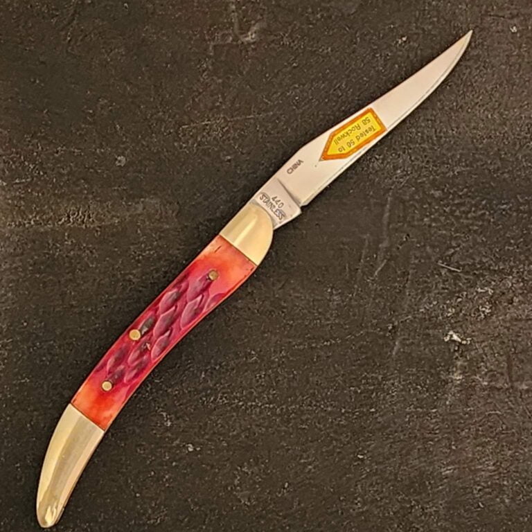 Frost Cutlery Tiny Toothpick Red Jigged Bone knives for sale