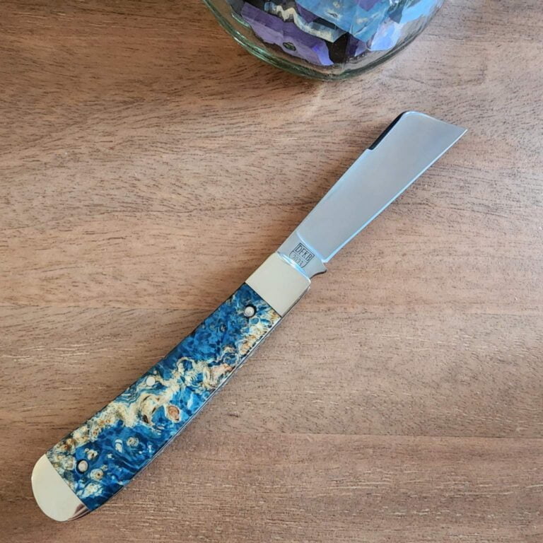 Titusville Big Easy Cotton Sampler Blue Boxelder 1095 Carbon W/ Long Pull 1 of 15 knives for sale