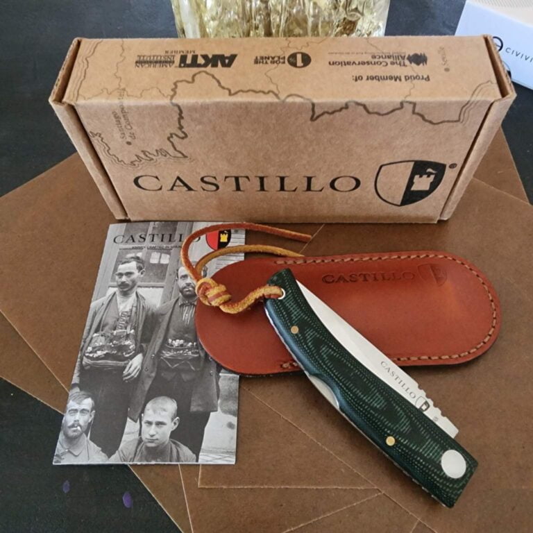 Castillo Navaja in Green Micarta and C1PGM knives for sale