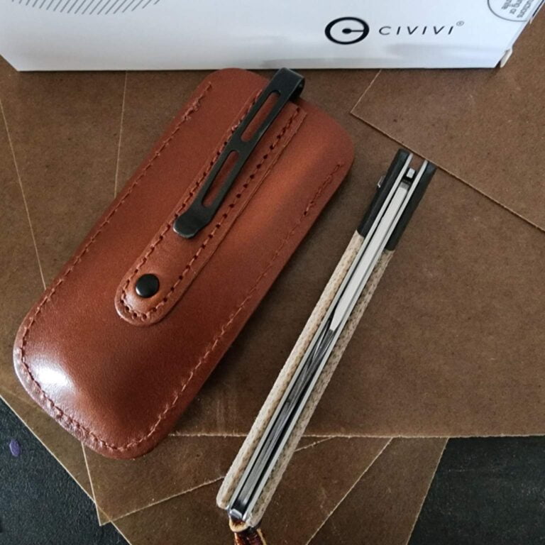 Civivi Rustic Gent with D2 steel, carbon fiber bolsters, and micarta scales knives for sale