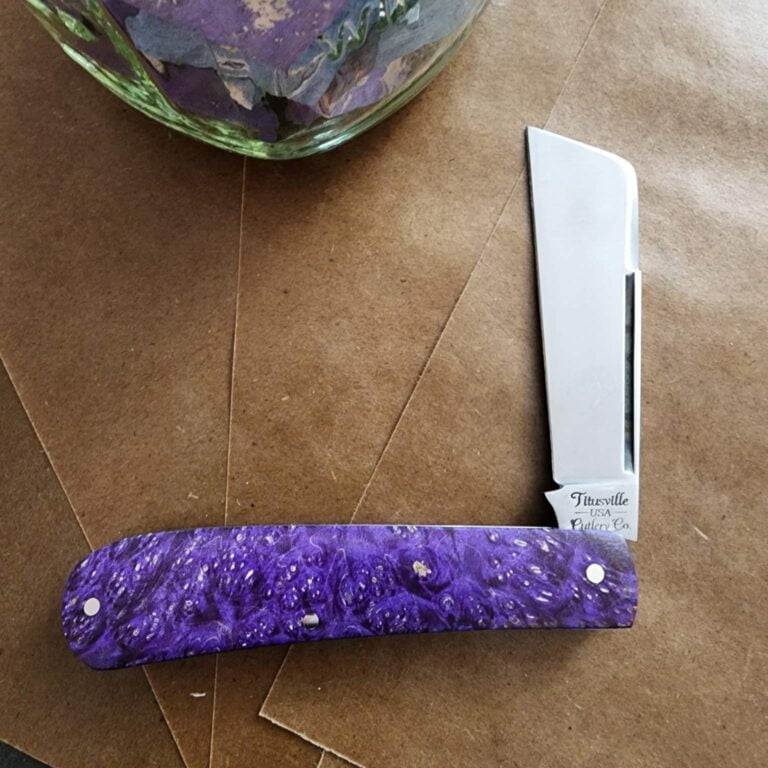 Titusville Big Easy Cotton Sampler Purple Boxelder Shadow Pattern 1095 Carbon W/ Long Pull 1 of 15 knives for sale