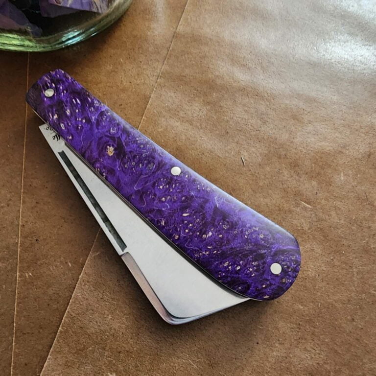 Titusville Big Easy Cotton Sampler Purple Boxelder Shadow Pattern 1095 Carbon W/ Long Pull 1 of 15 knives for sale