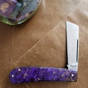 Titusville Big Easy Cotton Sampler Purple Boxelder Shadow Pattern 1095 Carbon W/ Long Pull 1 of 15 knives for sale