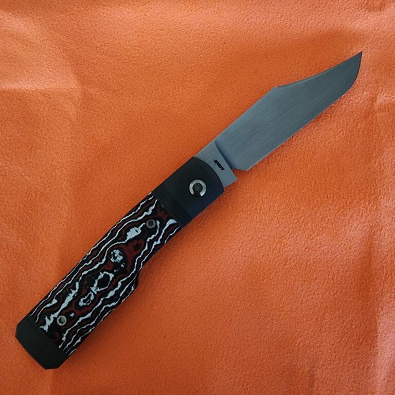 SHARPSHOOTER JACK - FAT CARBON SNOWFIRE HAND SATIN (Discounted Cosmetic Second) knives for sale