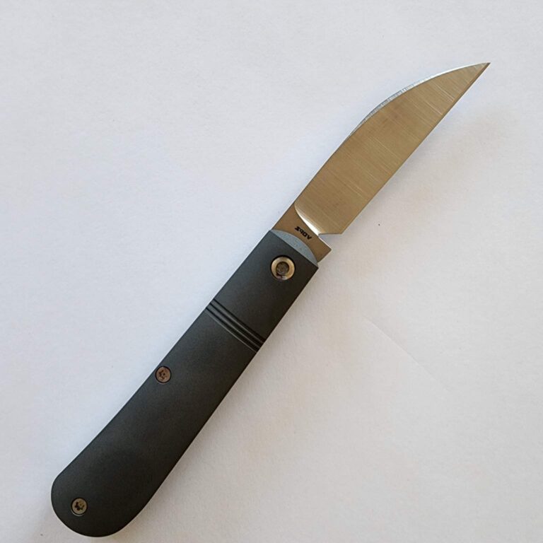 Jack Wolf Laid Back Jack Re-Release Smooth Titanium, Dark Blasted 6AL/4V (Discounted Cosmetic Second) knives for sale