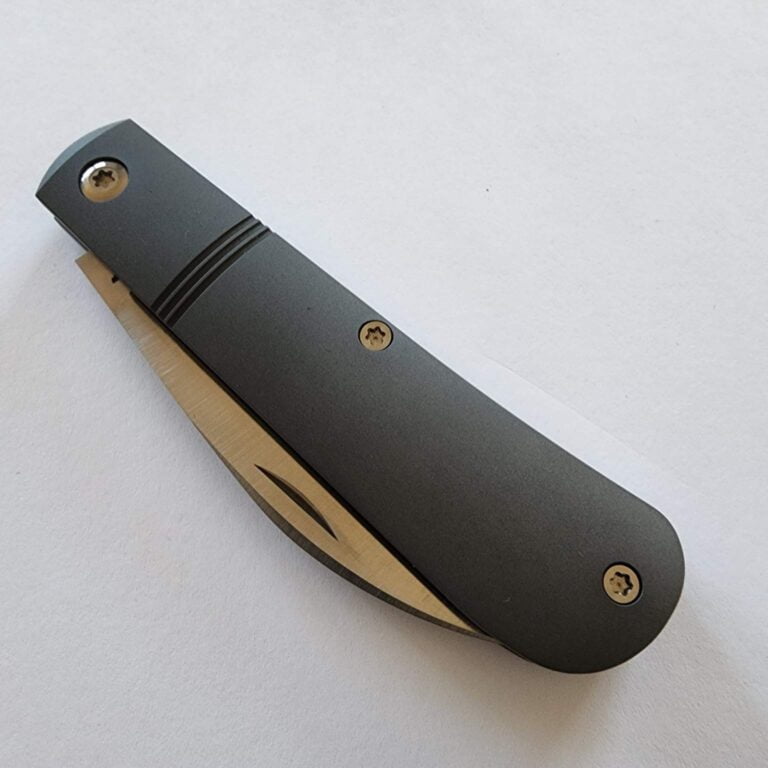 Jack Wolf Laid Back Jack Re-Release Smooth Titanium, Dark Blasted 6AL/4V (Discounted Cosmetic Second) knives for sale