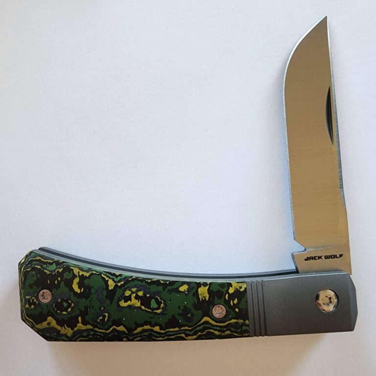 Jack Wolf Pioneer Jack Farmer's Knife in Fat Carbon Toxic Storm (Discounted Cosmetic Second) knives for sale