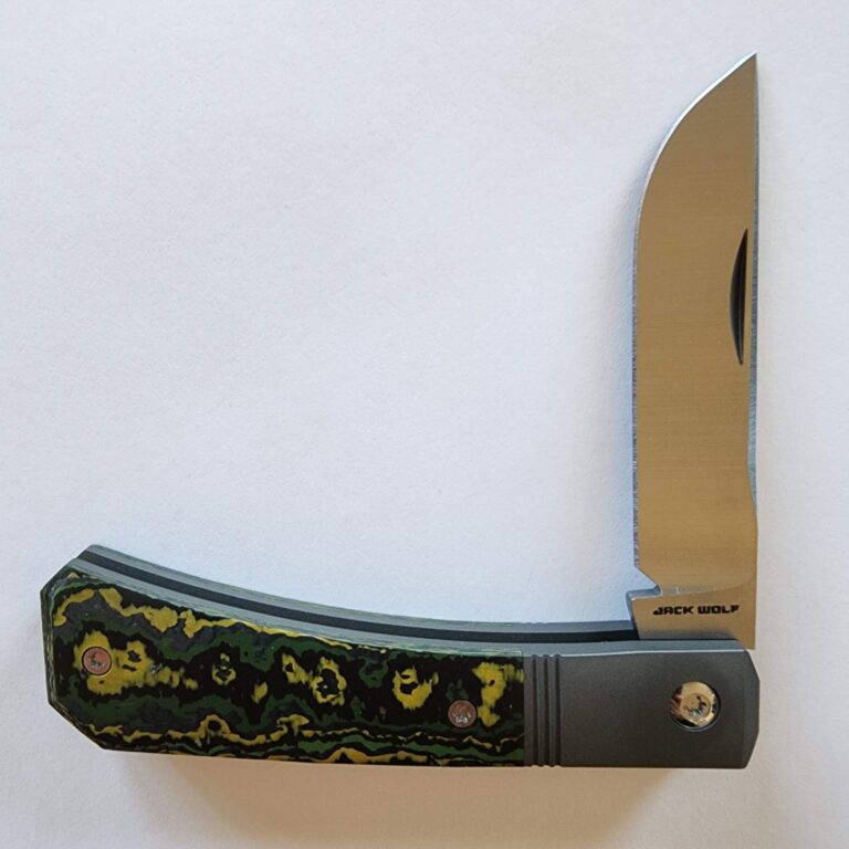 Jack Wolf Pioneer Jack Farmer's Knife in Fat Carbon Toxic Storm (Discounted Cosmetic Second) knives for sale