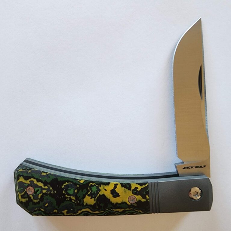 Jack Wolf Pioneer Jack Farmer's Knife in Fat Carbon Toxic Storm (Discounted Cosmetic Second) knives for sale