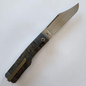 GUNSLINGER JACK - FAT CARBON DARK MATTER GOLD HAND SATIN (Discounted Cosmetic Second) knives for sale