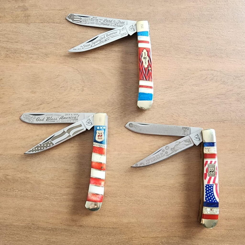 Kissing Crane 4th of July Knives Set of 4 For Sale | TSA Knives