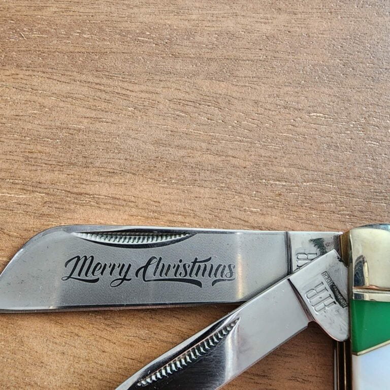 Rough Ryder Christmas Cotton Sampler Set of 2 knives for sale
