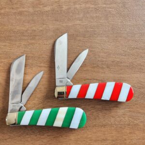 Rough Ryder Christmas Cotton Sampler Set of 2 knives for sale