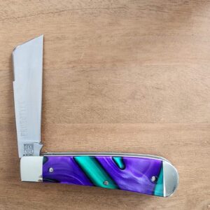 Titusville Big Easy Cotton Sampler 1095 Carbon W/ Long Pull 1 of 1 PROTOTYPE 2024 Mardi Gras Acrylic knives for sale