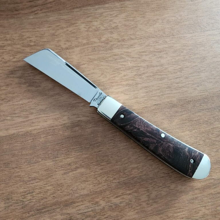 Titusville Big Easy Cotton Sampler 1095 Carbon W/ Long Pull 1 of 1 PROTOTYPE 2024 Brown Maple Burl knives for sale