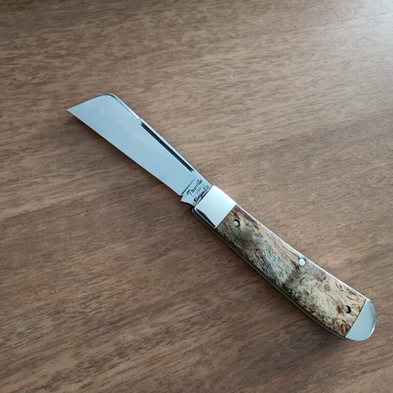 Titusville Big Easy Cotton Sampler 1095 Carbon W/ Long Pull 1 of 1 PROTOTYPE 2024 Natural Burl knives for sale